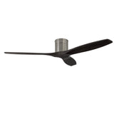 Ventilador de techo LedsC4 Stem Evo tube níquel satinado palas negras motor DC Ø122cm VE-0115-SNE