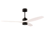 Ventilador de techo LedsC4 Stem Evo play negro palas blancas motor DC Ø132cm VE-0118-NBL