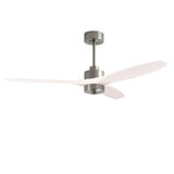 Ventilador de techo LedsC4 Stem Evo play níquel satinado palas blancas motor DC Ø132cm VE-0118-SBL