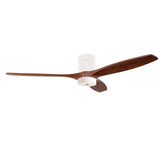 Ventilador de techo LedsC4 Stem Evo tube play blanco palas madera oscura motor DC Ø132cm VE-0119-BFF