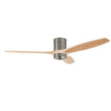 Ventilador de techo LedsC4 Stem Evo tube play níquel satinado palas madera clara motor DC Ø132cm VE-0119-SFC