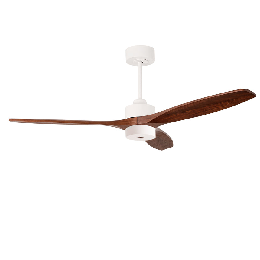 Ventilador de techo LedsC4 Stem Evo play blanco palas madera oscura motor DC Ø122cm VE-0120-BFF