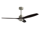 Ventilador de techo LedsC4 Stem Evo play níquel satinado palas negras motor DC Ø122cm VE-0120-SNE