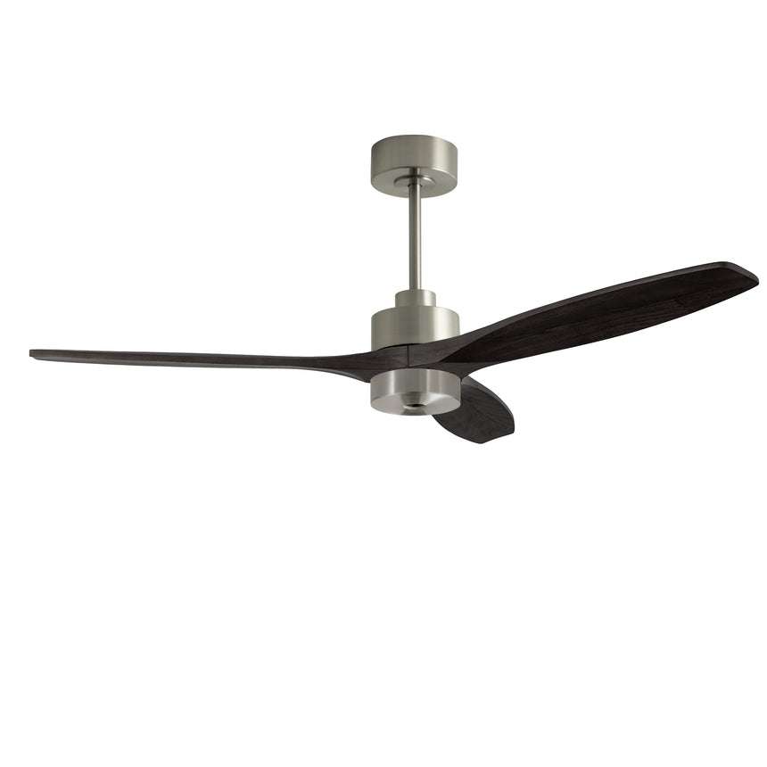 Ventilador de techo LedsC4 Stem Evo play níquel satinado palas negras motor DC Ø122cm VE-0120-SNE