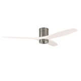 Ventilador de techo LedsC4 Stem Evo tube play níquel satinado palas blancas motor DC Ø122cm VE-0121-SBL