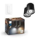 Philips Hue Foco 2 luces Pillar negro White Ambiance 6W 6500K 871951433842500 350lm
