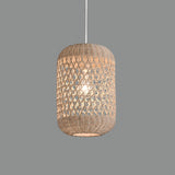 ACB Vivian Lámpara de techo colgante 3931/25 Ratán Natural, Kit Blan. Text., LED E27 15W, C3931081NA