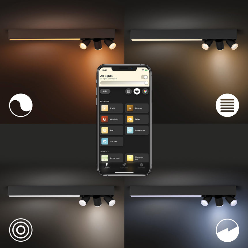 Philips Hue White and Color Ambiance Foco Centris negro RGBW 36W 5060930P7 350lm - imagen 6