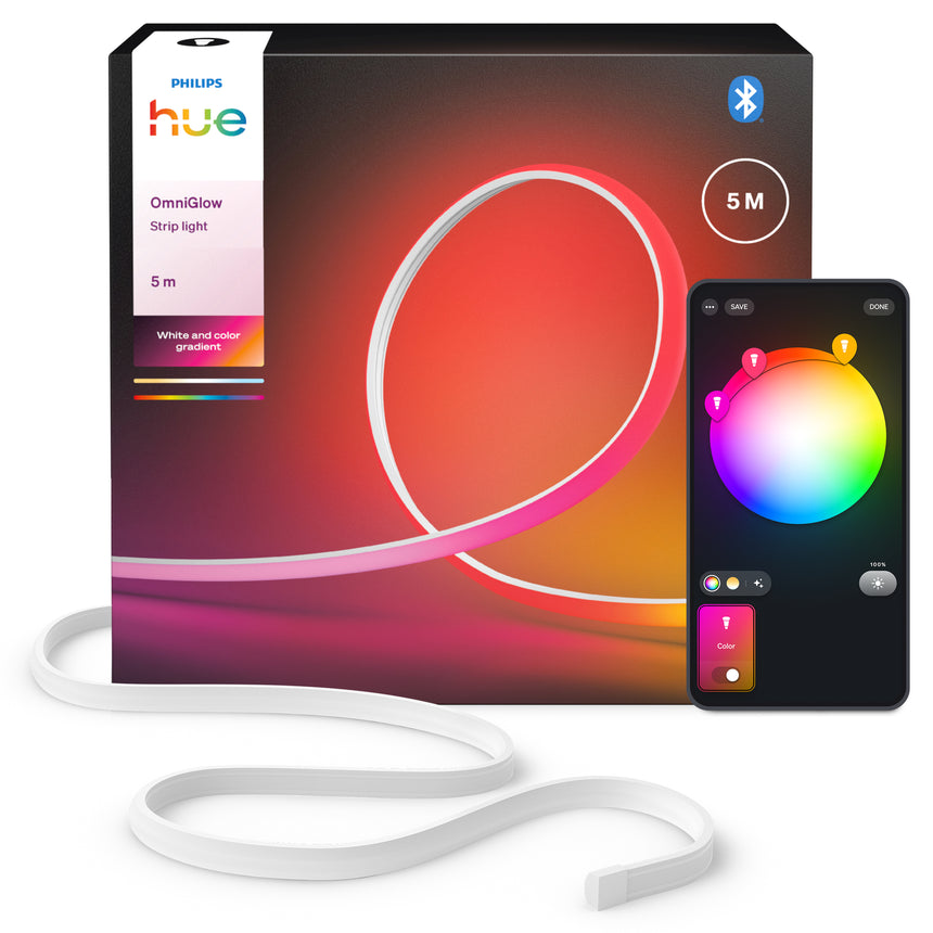 Philips Hue White and Color Ambiance Tira LED omniglow ledstrip blanco RGBW 60W 87211