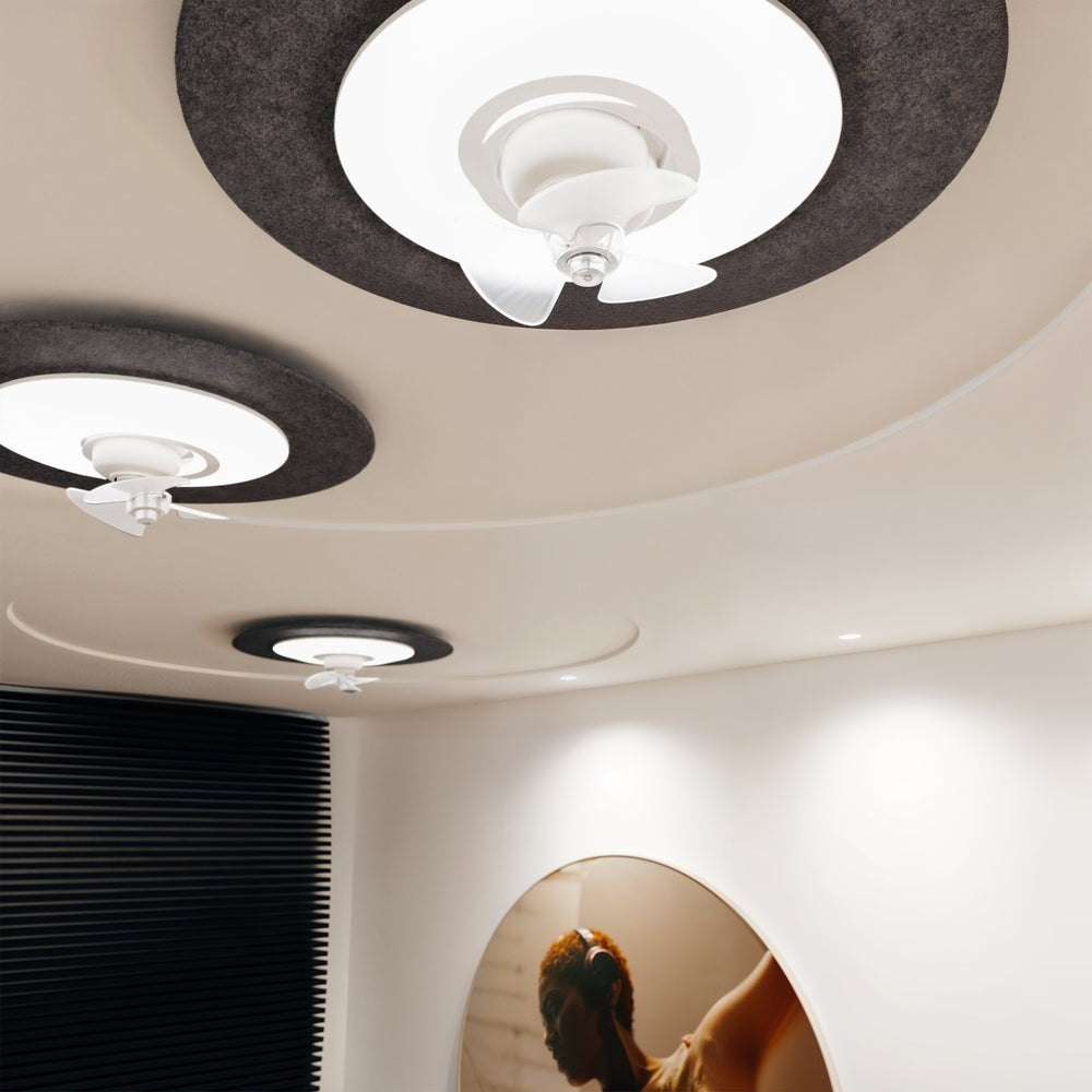 Ventilador de techo con luz Sulion Fono 80cm LED blanco con pantalla gris motor DC CCT - 1