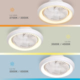 GSC Bhoor Ventilador plafón rotativo con luz CCT regulable y mando Ø50 7 aspas DC Blanco 300005080