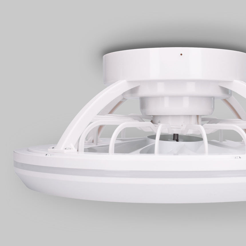 GSC Bhoor Ventilador plafón rotativo con luz CCT regulable y mando Ø50 7 aspas DC Blanco 300005080