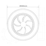 GSC Bhoor Ventilador plafón rotativo con luz CCT regulable y mando Ø50 7 aspas DC Blanco 300005080