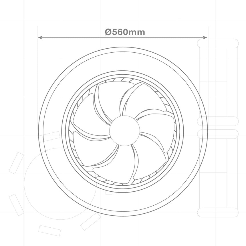 GSC Bhoor Ventilador plafón rotativo con luz CCT regulable y mando Ø50 7 aspas DC Blanco 300005080