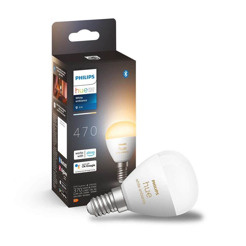 Philips Hue Bombilla esférica White Ambiance E14 5W 470lm 8719514491106