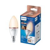 Bombilla LED Vela Philips WiZ C37 4,9W E14 2700K 470lm 372382