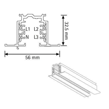 Mantra Carriles Trifasicos CARRIL TRIF.EMPOTRAR 2M BLANCO blanco XTSF42003