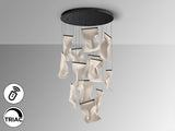 Lámpara de techo colgante Schuller Velos grande 13 luces negro y micro regulable XXL609654D vista 2