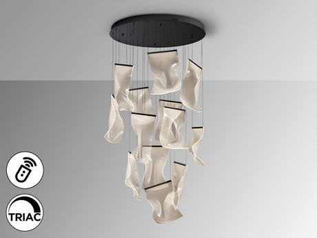Lámpara de techo colgante Schuller Velos grande 13 luces negro y micro regulable XXL609654D vista 2