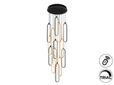 Schuller Colette Lámpara de techo grande 14 luces negro oro rosa regulable 787420D XXL