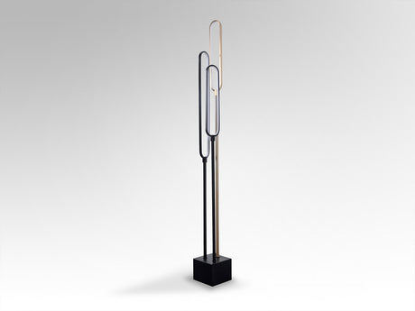 Lámpara de pie de salón Schuller Colette grande LED 3 luces oro rosa y negro 3000K XXL vista 2