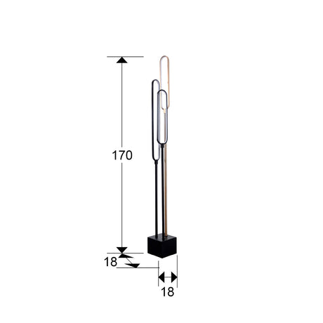 Lámpara de pie de salón Schuller Colette grande LED 3 luces oro rosa y negro 3000K XXL dimensiones