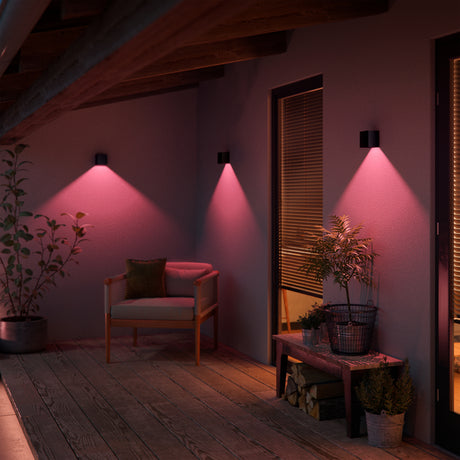 Philips Hue White and Color Ambiance Aplique de pared Resonate negro RGBW 8W IP44 871951446677700 - imagen 4