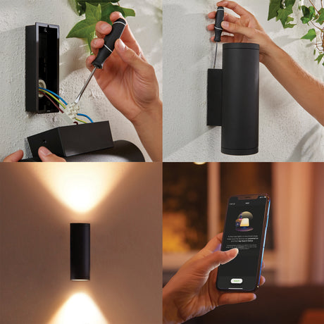 Philips Hue White and Color Ambiance Aplique de pared Appear negro RGBW 16W IP44 1746330P7 - imagen 5