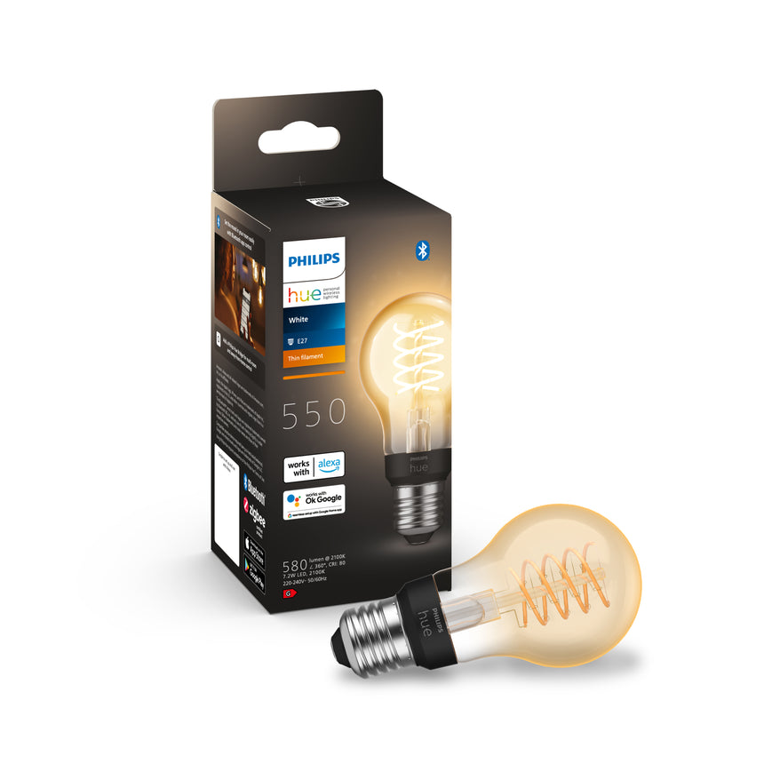 Philips Hue White Bombilla LED filament ámbar White E27 7W 871951434294100 550lm