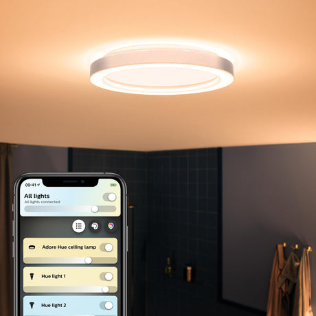 Philips Hue Plafón Adore plata White Ambiance 25W 6500K IP44 2900lm 34097800 - imagen 3