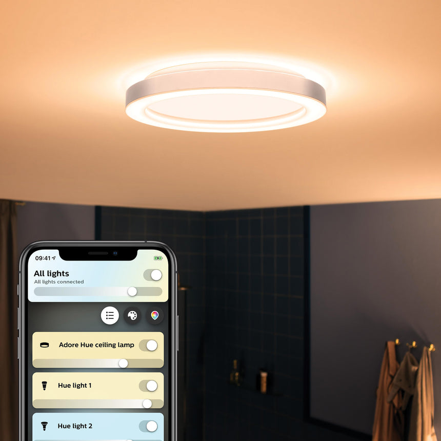 Philips Hue Plafón Adore plata White Ambiance 25W 6500K IP44 2900lm 34097800 - imagen 3