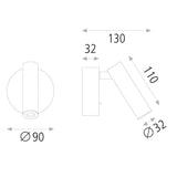 ACB WALL LIGHT ATRIA BLACK LED 3W DAA3925000N