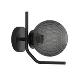 Aplique de pared ACB Maui negro mate con tulipa Parma fumé facetada