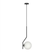 Lámpara colgante ACB Maui negro mate con tulipa Parma opal facetada