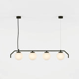 Lámpara colgante 4 luces ACB Maui negro mate con tulipa Parma opal facetada