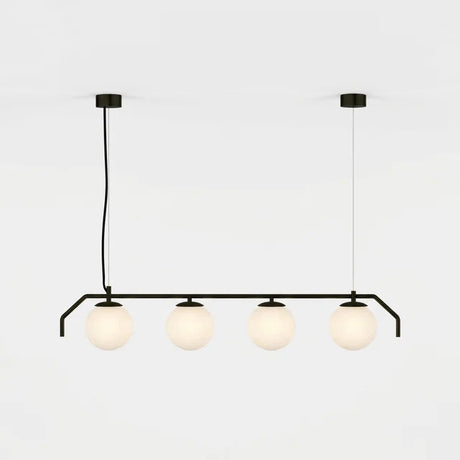 Lámpara colgante 4 luces ACB Maui negro mate con tulipa Parma opal facetada