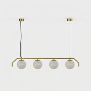 Lámpara colgante 4 luces ACB Maui oro viejo mate con tulipa Parma opal facetada