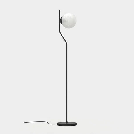 Lámpara de pie ACB Maui negro mate con tulipa Parma opal facetada