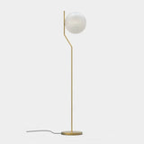Lámpara de pie ACB Maui oro viejo mate con tulipa Parma opal facetada