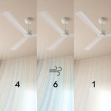 Ventilador de techo con luz Sulion Alma S LED madera blanco apto exterior CCT IP44 6W 2213903