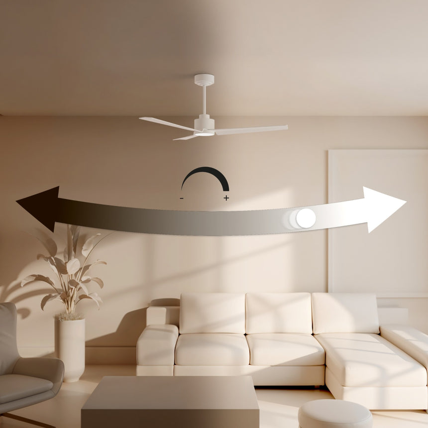 Ventilador de techo con luz Sulion Alma S LED madera blanco apto exterior CCT IP44 6W 2213903