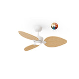 Ventilador de techo con luz Sulion Alma LED madera blanco apto exterior CCT IP44 2308906