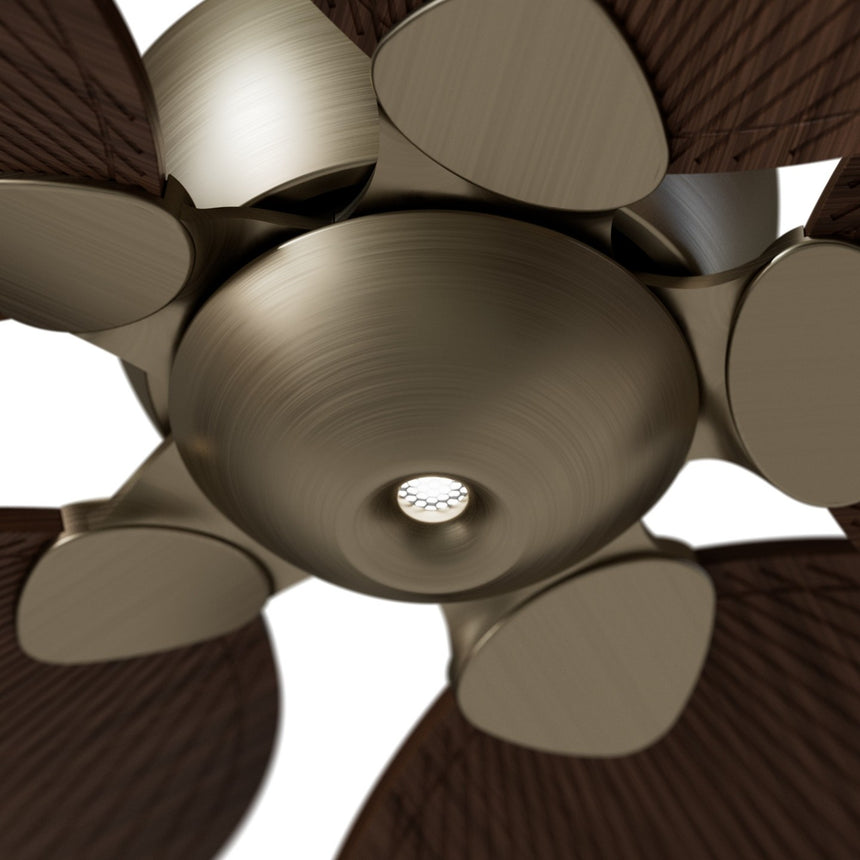 Ventilador de techo con luz Sulion Alma 132cm LED latón y madera oscura motor DC CCT — vista 3