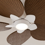 Ventilador de techo con luz Sulion Alma 100cm LED blanco y madera oscura motor DC CCT — vista 3