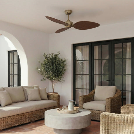 Ventilador de techo Sulion Alma 132cm latón y madera oscura motor DC con mando — vista 2