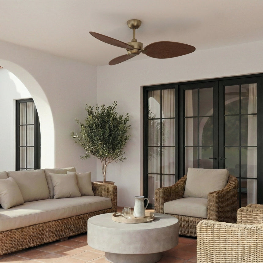 Ventilador de techo Sulion Alma 132cm latón y madera oscura motor DC con mando — vista 2