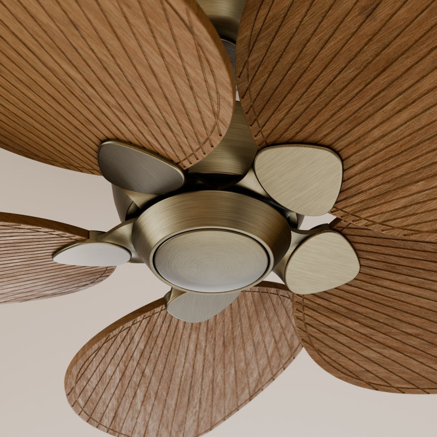 Ventilador de techo Sulion Alma 100cm latón y madera media motor DC con mando — vista 3