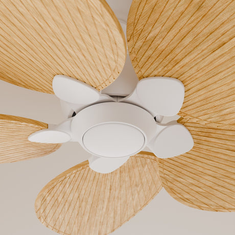 Ventilador de techo Sulion Alma 132cm blanco y madera clara motor DC — vista 3