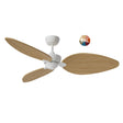Ventilador de techo con luz Sulion Alma LED madera blanco apto exterior CCT IP44 6W 2309484