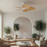 Ventilador de techo con luz Sulion Alma 100cm LED blanco y madera clara motor DC CCT — vista 2